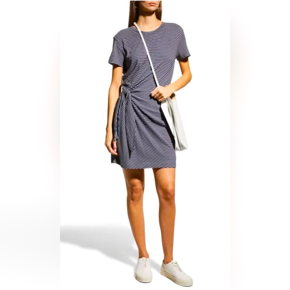 Vince - Short Classic Stripe Side-Tie T-Shirt Dress | Small - $225